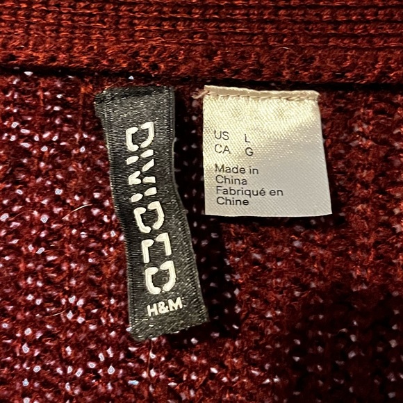 H&M V Neck Lace Up Sweater Detail Pullover Knit - Picture 2 of 4